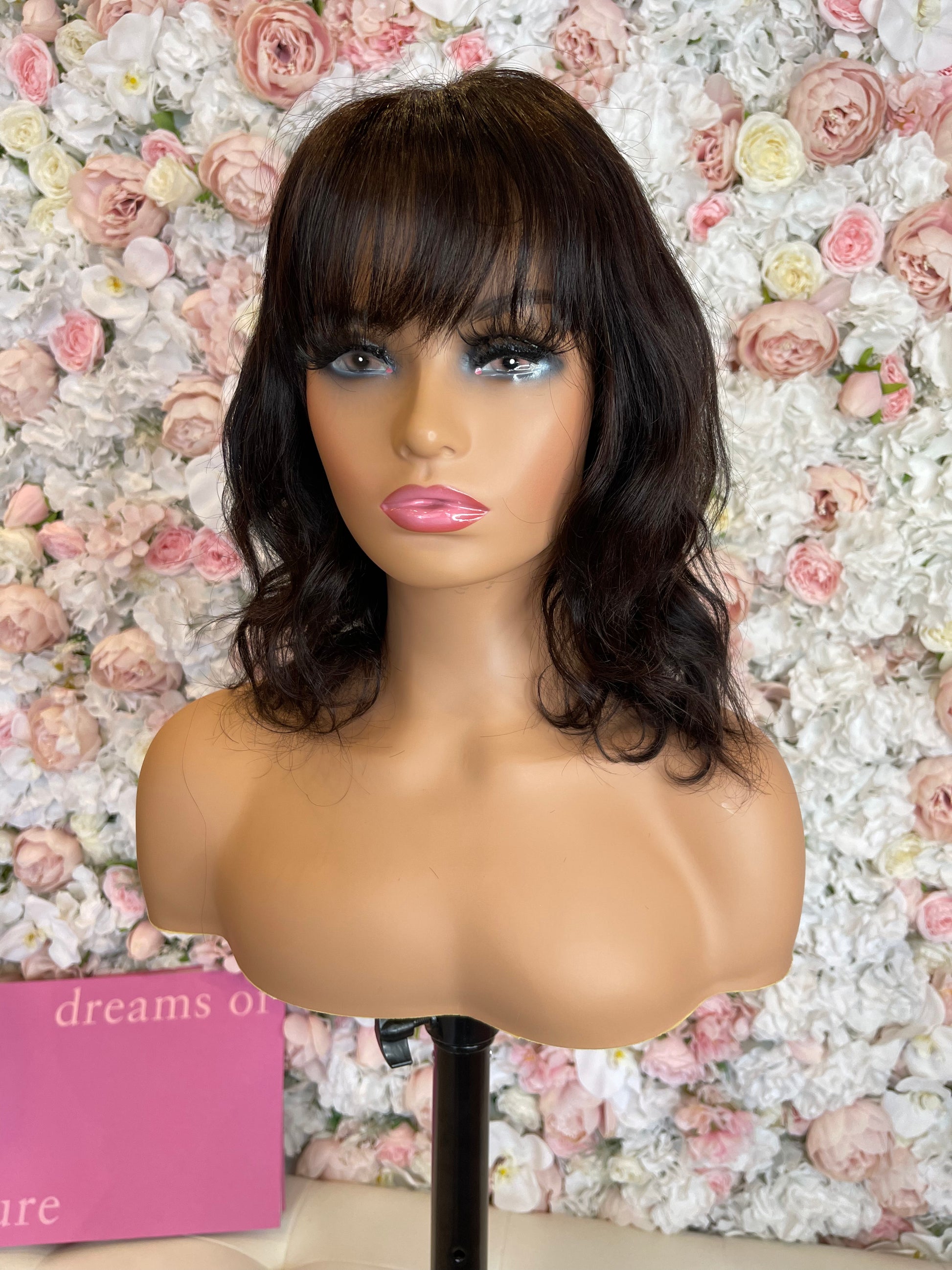 Midnight Waves Human Hair with Bangs