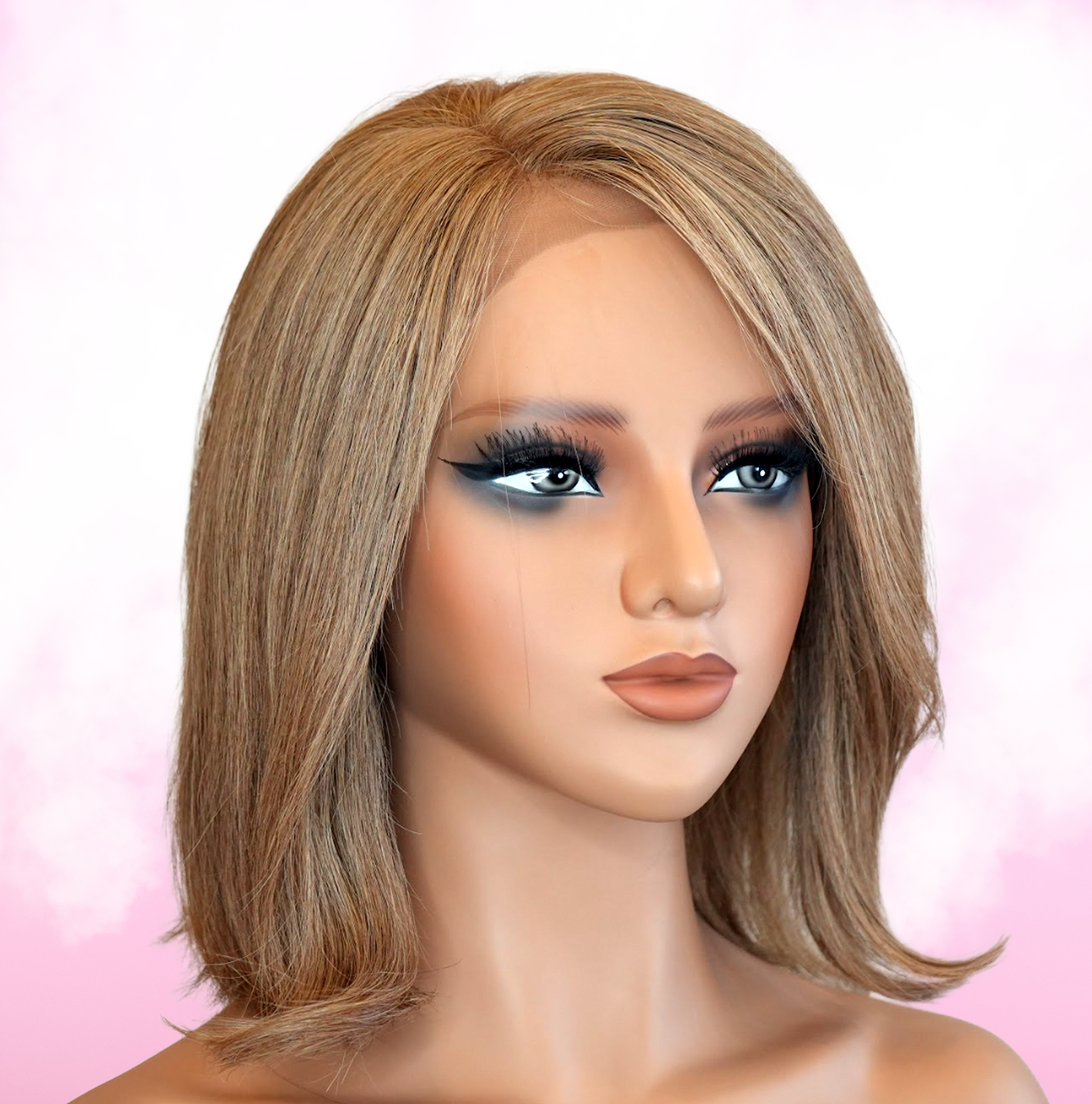 Classic Medium Length Bronde Bob|Human Hair Wig | Premium 14-15" | Wigs R Us Toronto
