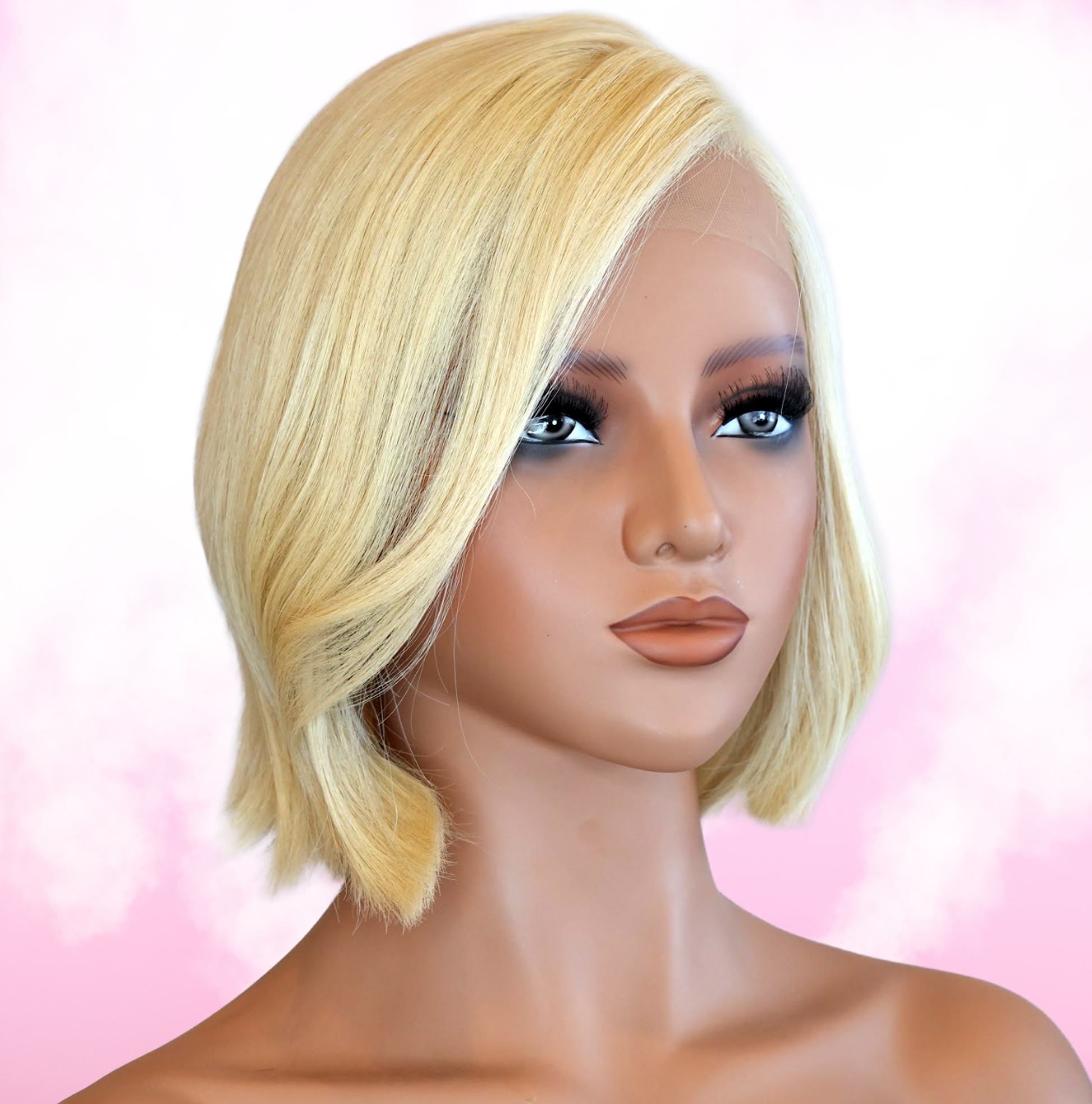 Platinum Blonde Short Bob Wig|Human Hair Wig | Premium 10-12" | Wigs R Us Toronto