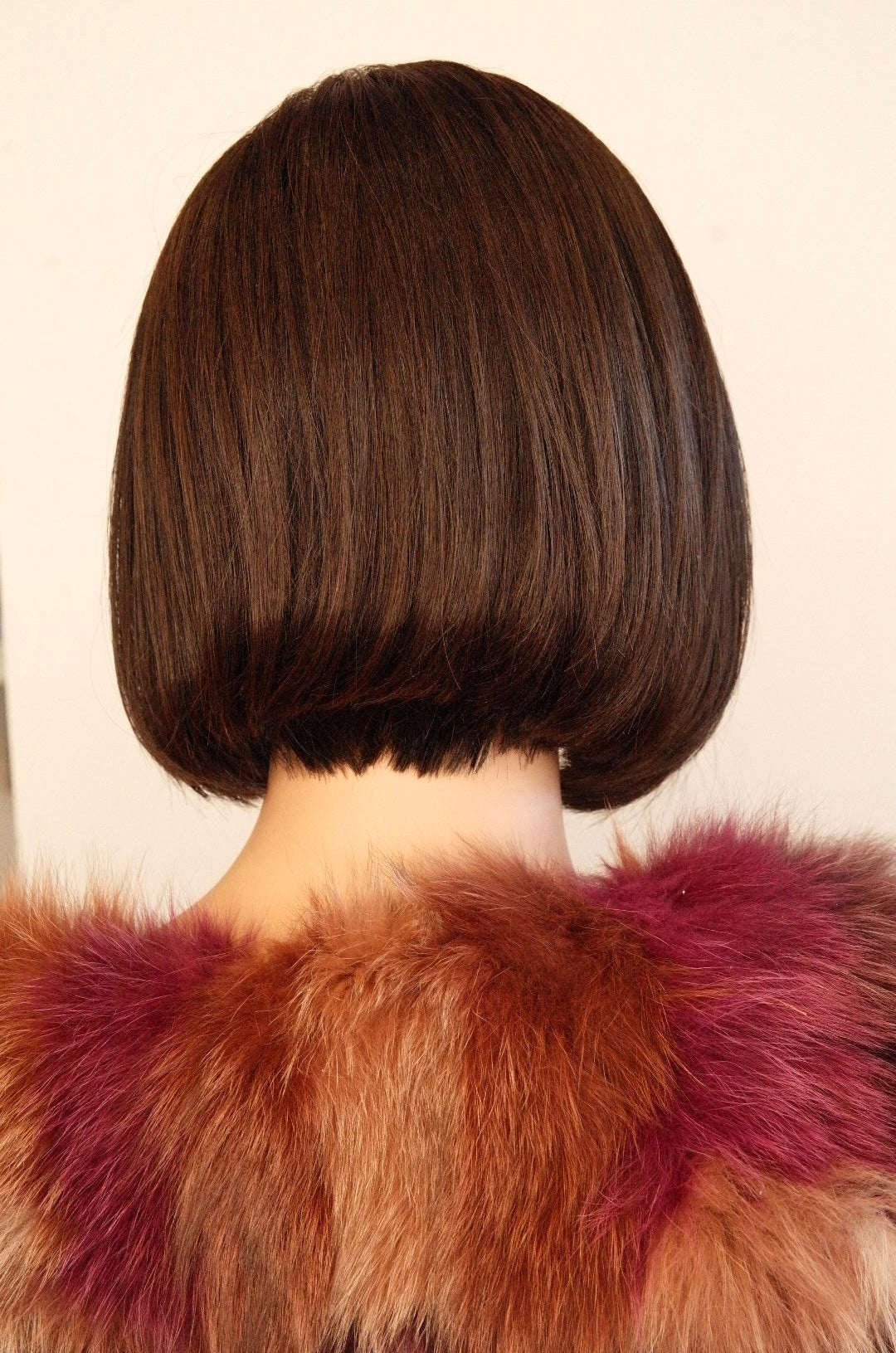 Close-up from back on Kathy human hair wig with transparent lace, pre-bleached knots and baby hair from Wigs R Us Toronto