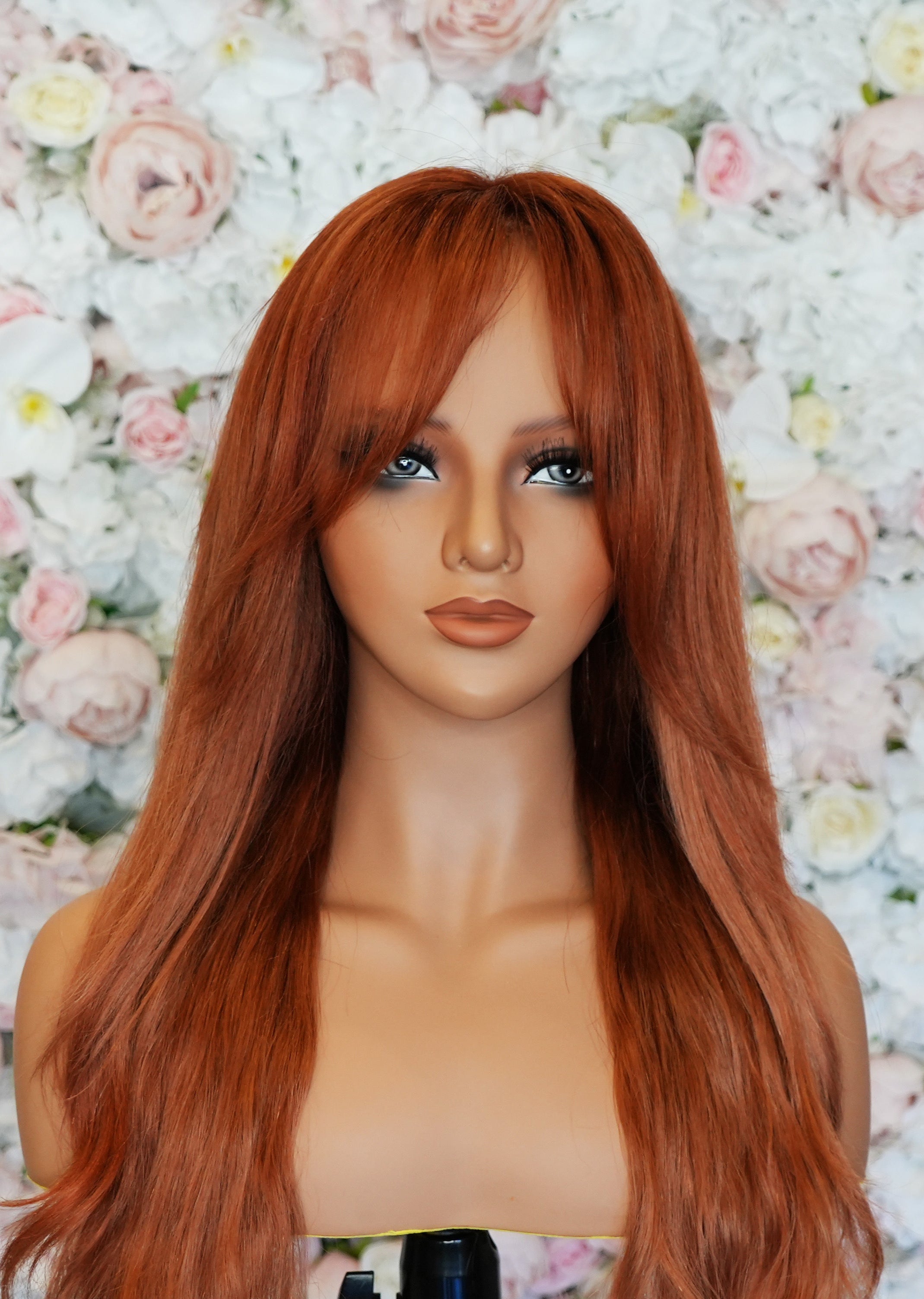 Scarlett Long Layered Wig with Auburn Copper Shine | Premium 20” Human Hair | Wigs R Us Toronto