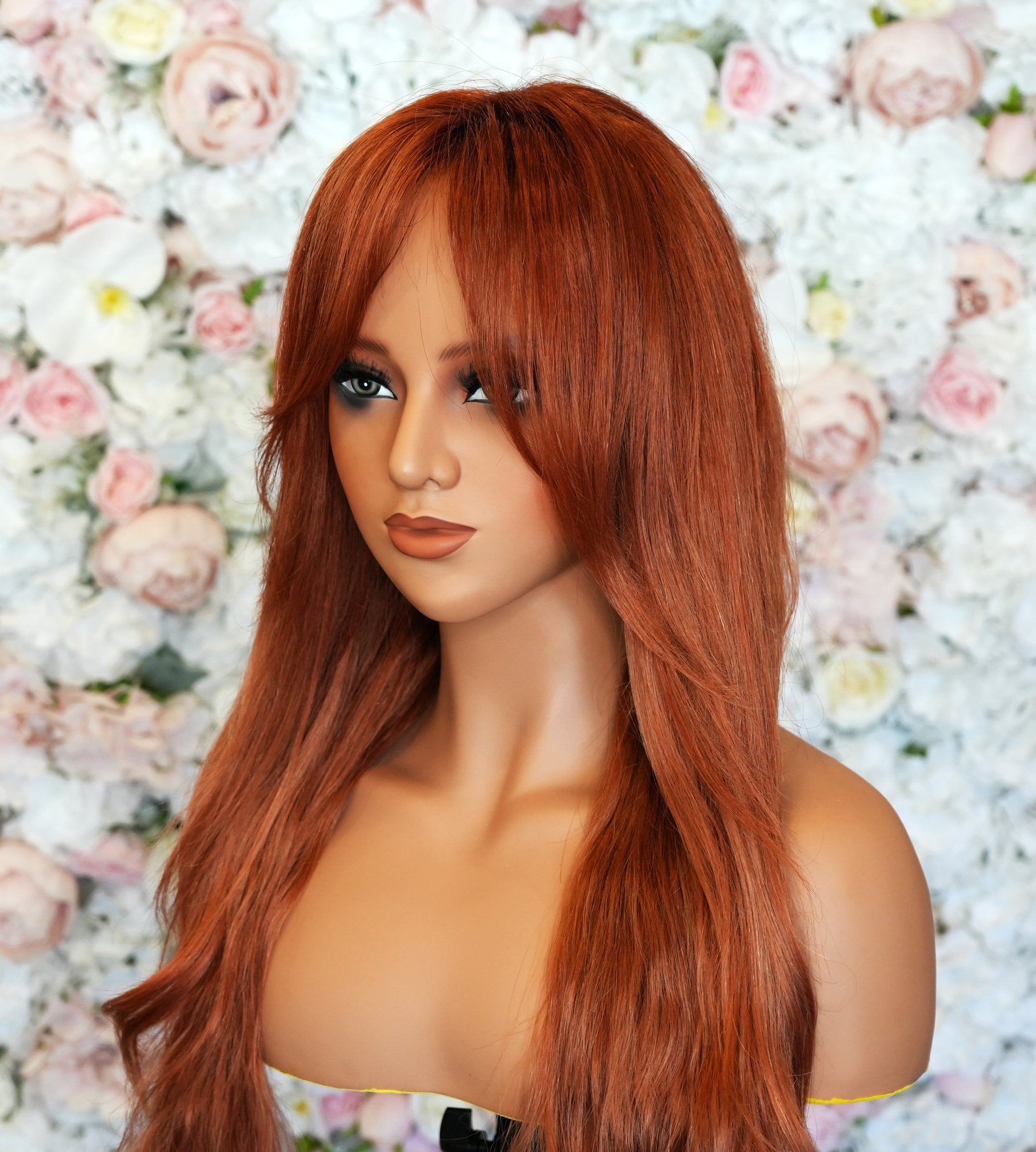 Scarlett Long Layered Wig with Auburn Copper Shine | Premium 20” Human Hair | Wigs R Us Toronto