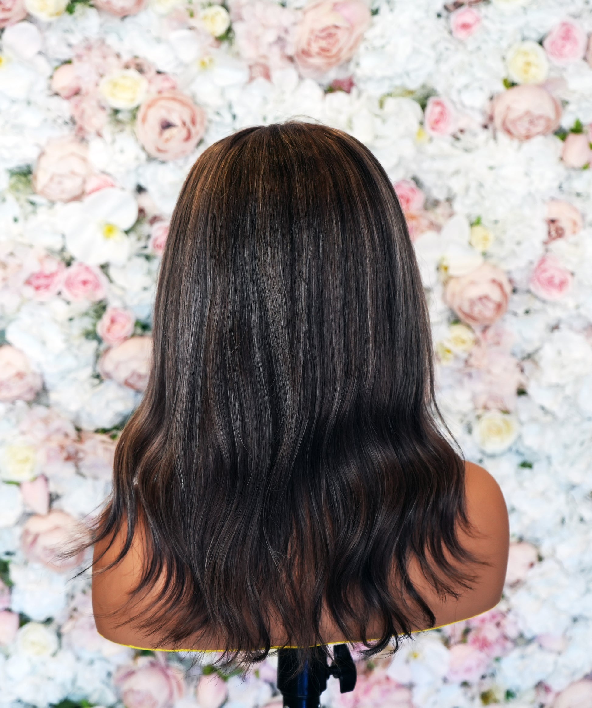 Luna Medium Wavy Wig with Silver Highlights | Premium 14” Human Hair | Wigs R Us Toronto