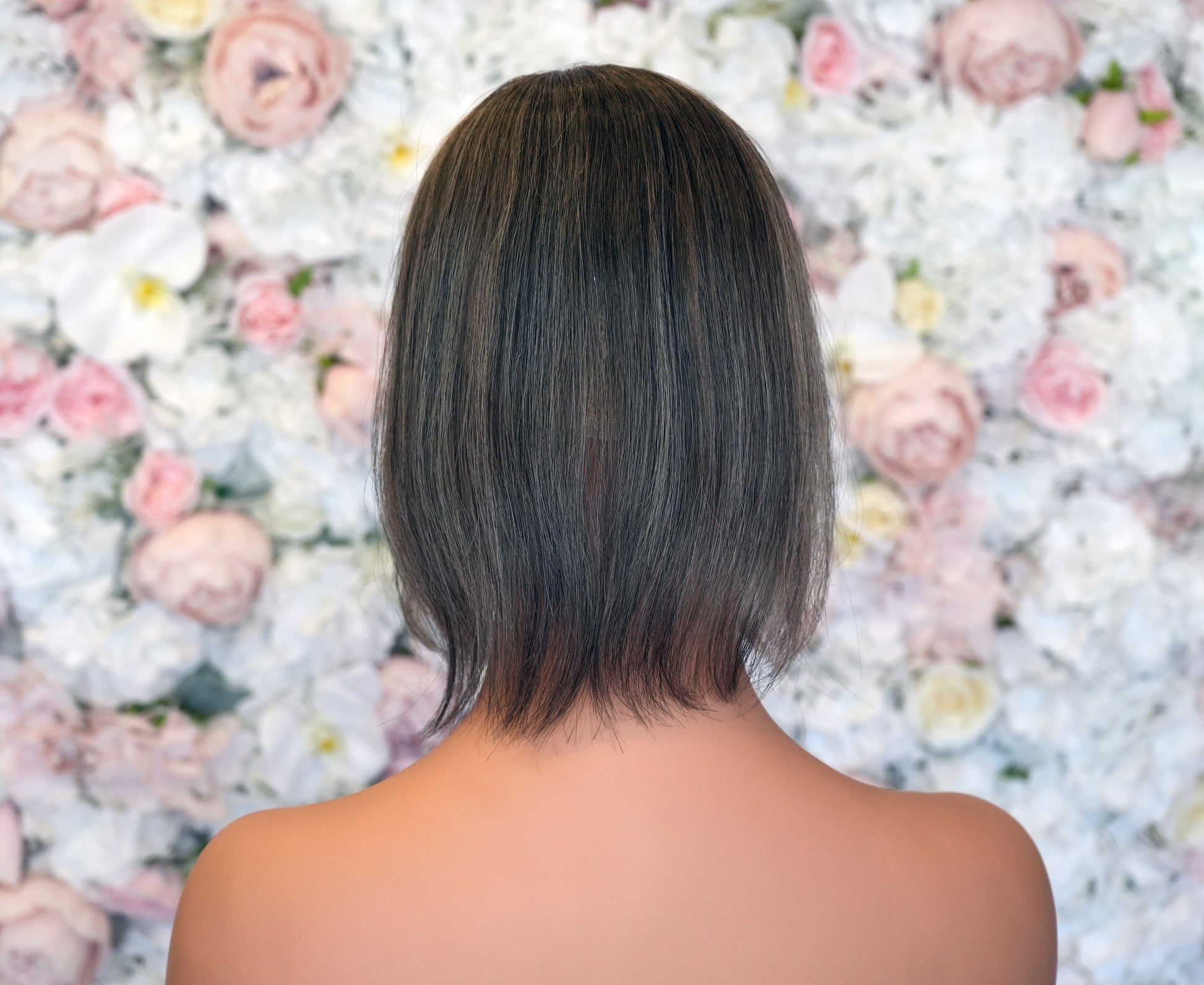 Selene Classic Bob Tooper with Silver Grey Blend | Premium 12” Human Hair | Wigs R Us Toronto