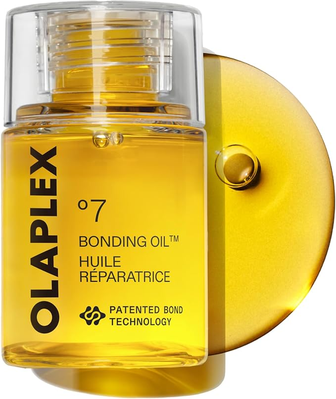 Olaplex No.7 Bonding Oil 30ml bottle with golden oil droplet