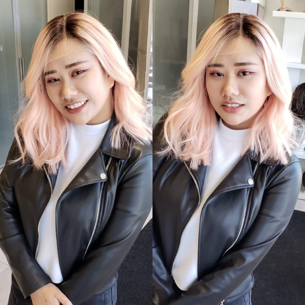 Pink Bob Lace Wig with Shadow Roots - 100% Human Hair | Wigs R Us Toronto